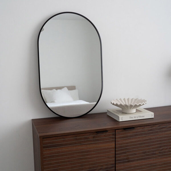 L'Ovale By Detay |  Miroir Ovale | Style Scandinave |  50 X 80 cm | Bordure Noire ou Or