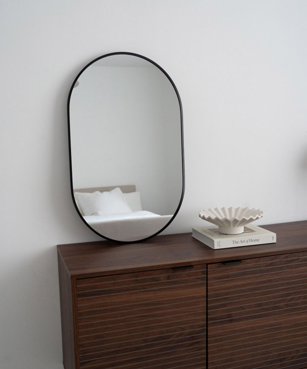 L'Ovale By Detay | Ovale Spiegel | Scandinavische Stijl | 50 x 80 cm | Zwart Of Goud